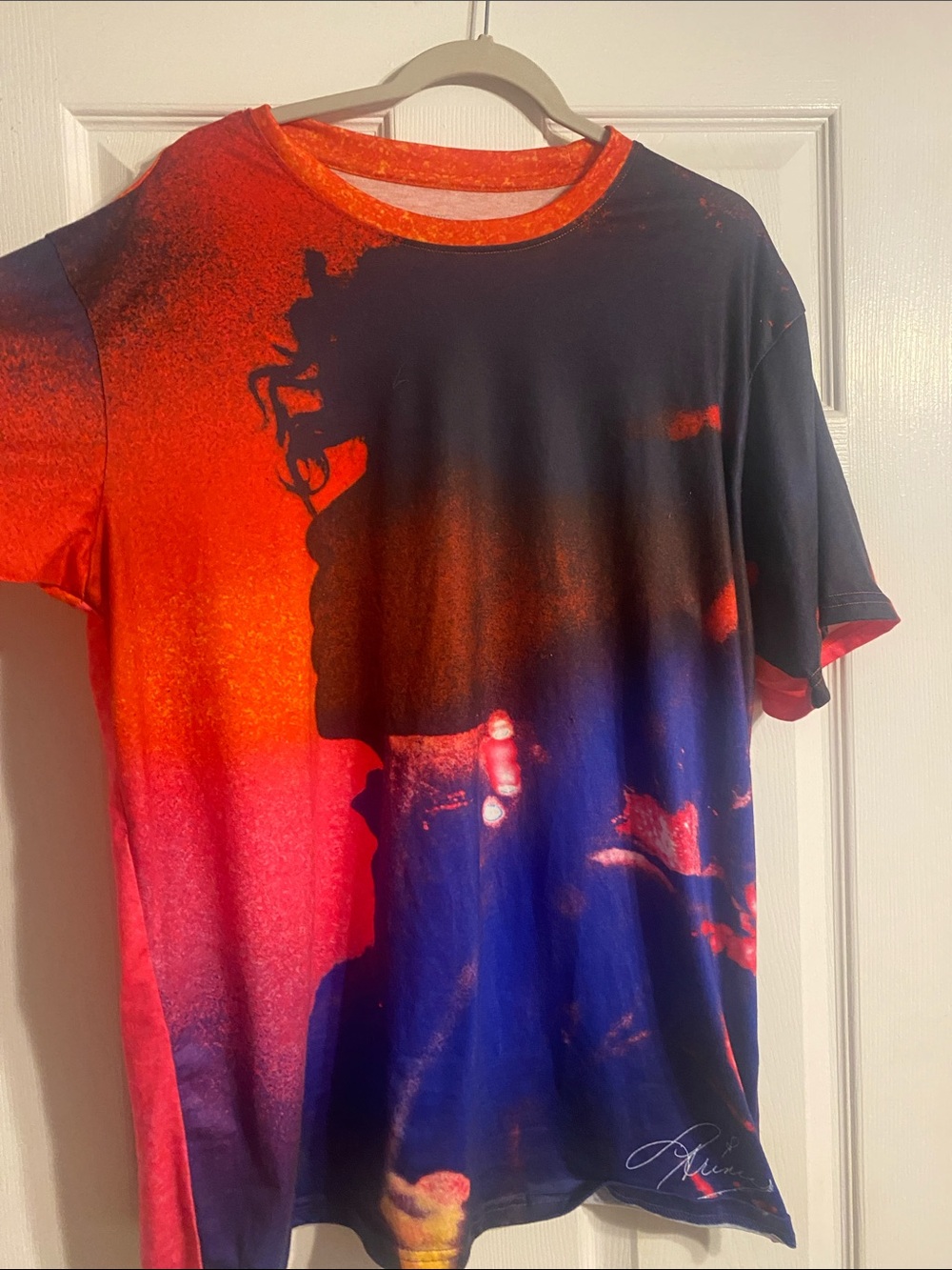 Prince Sunset Silhouette Graphic Tee in Red and Blue